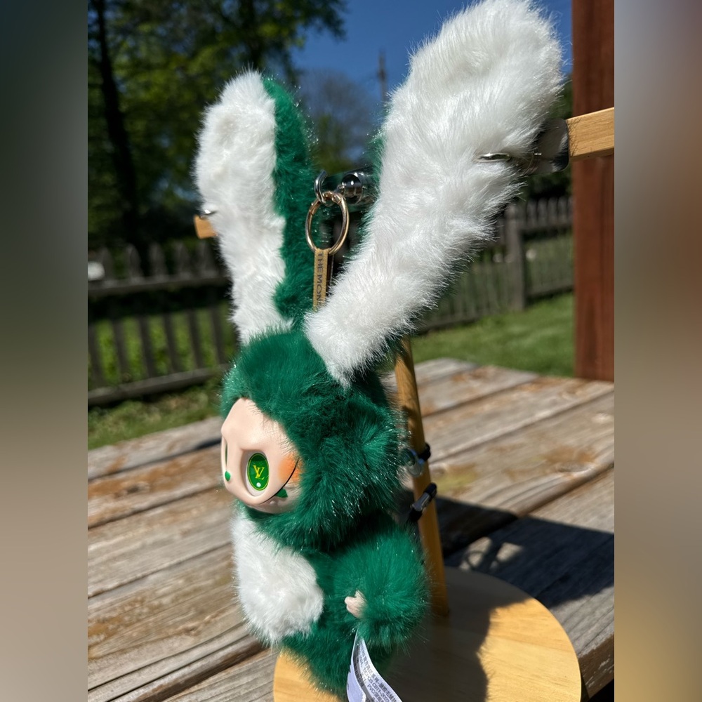 Green Labubu Plush Bunny Keychain Stuffed Animal Charm Not from Pop Mart-Gift - Picture 13 of 13